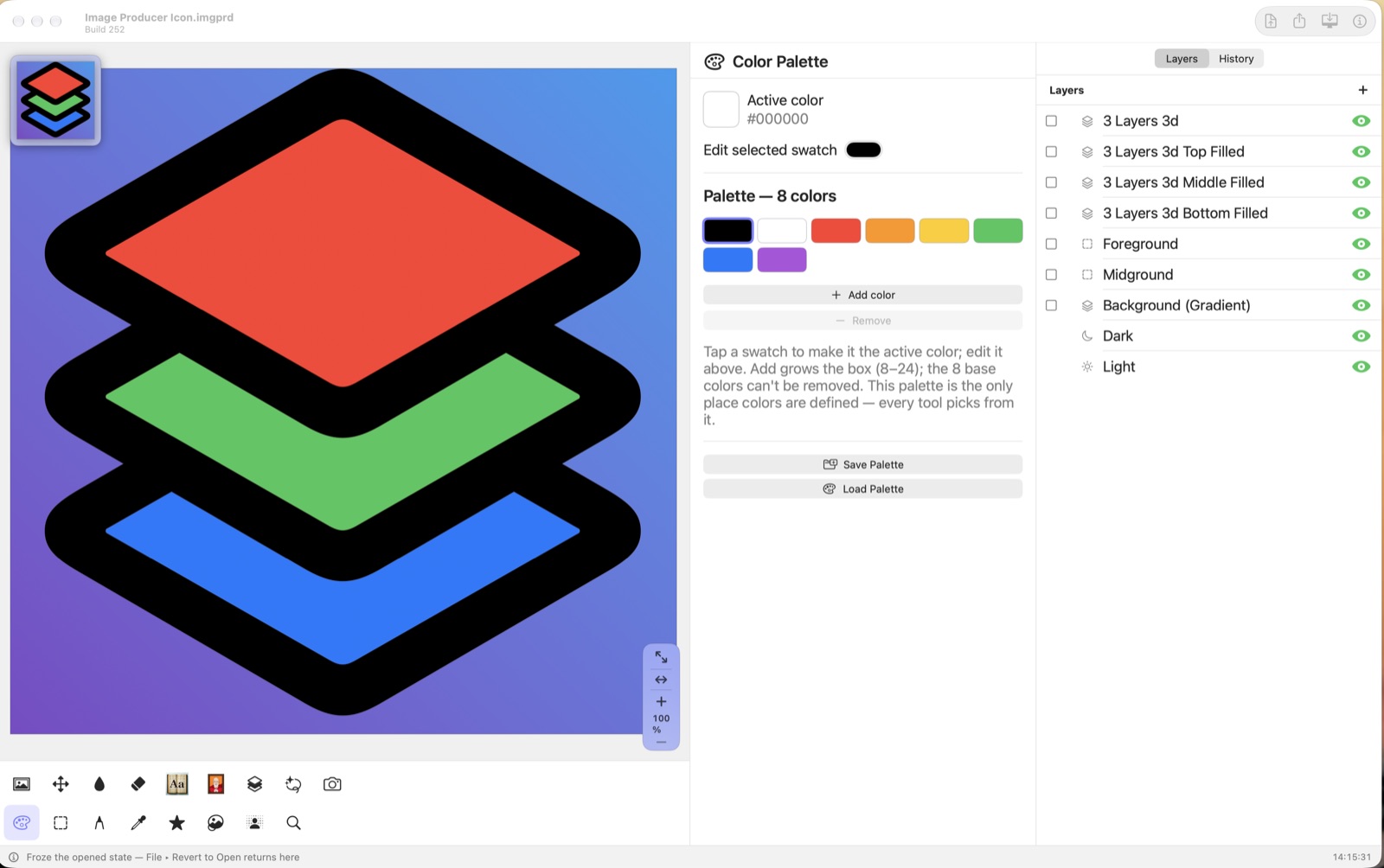 The Color Palette panel