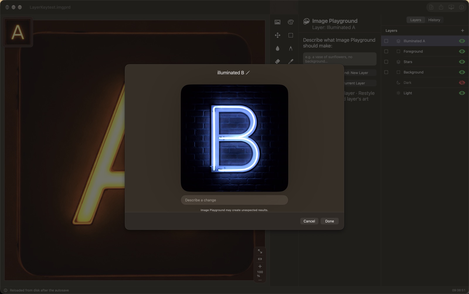 An Image Playground result