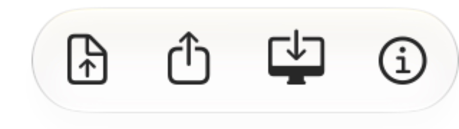 Export, Share, Save to Desktop and About buttons